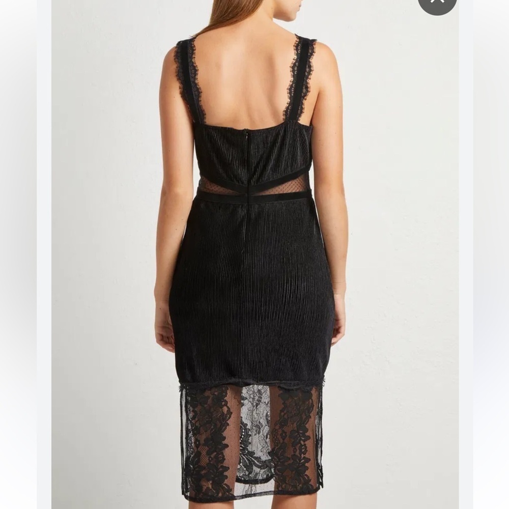 ❄️French Connection Black Sheath Spaghetti Strap Midi Dress - Picture 2 of 6